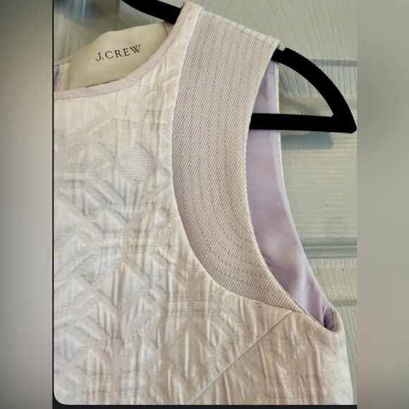J. Crew Vivid Lilac Geometric Jacquard Shift Dress with Zip Pockets - XS - Picture 4 of 8